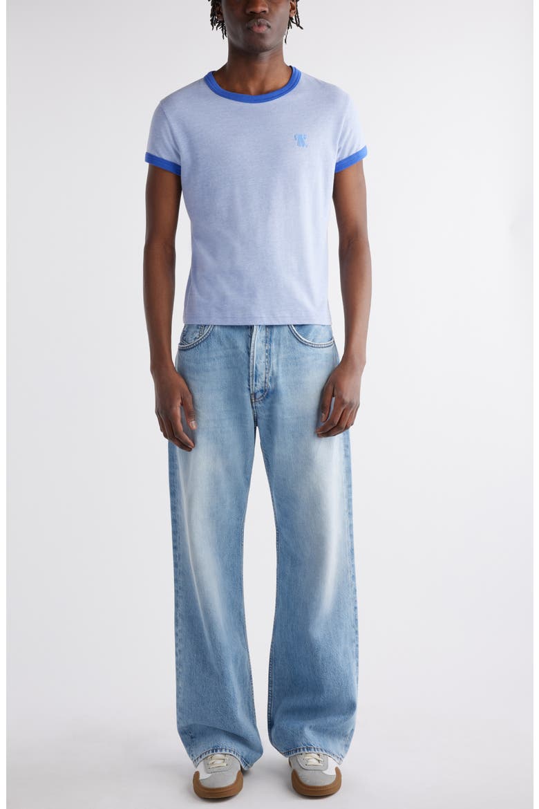 Heathered Ringer T-Shirt, Alternate, color, FADED BLUE