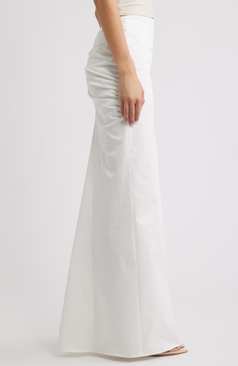 HOUSE OF CB Lyra Ruched V-Back Evening Maxi Skirt, Alternate, color, White