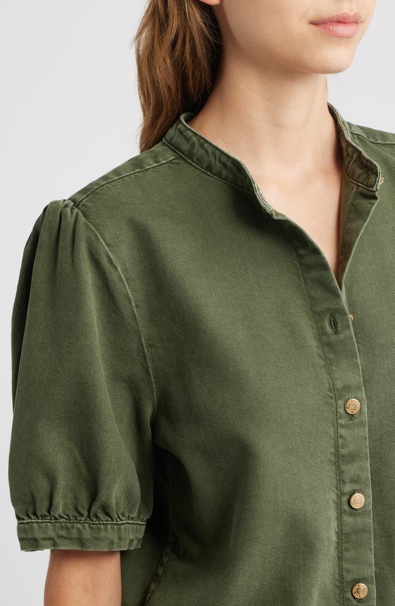 rag & bone Jordan Ultra Featherweight Short Sleeve Button-Up Shirt, Alternate, color, Dark Olive