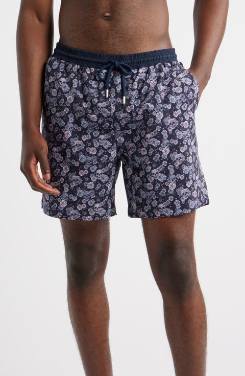 Summer Crush Skull Print Swim Trunks