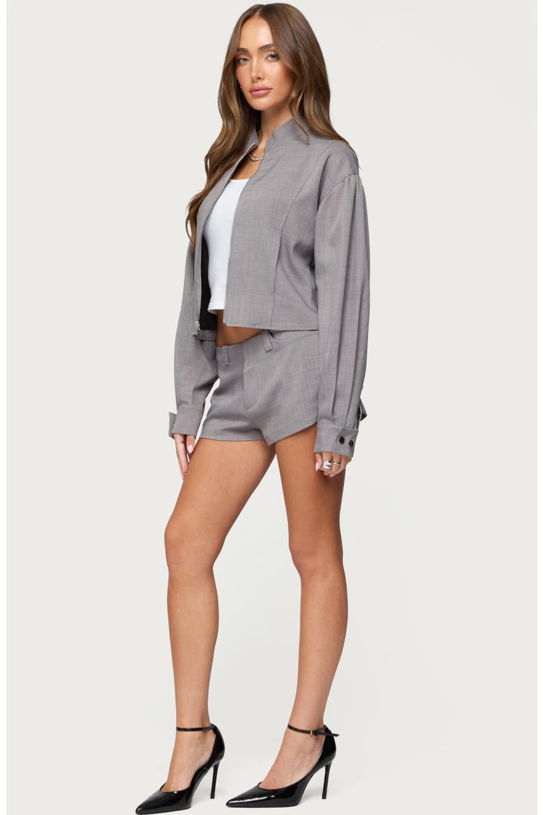 Roshelle Tailored Micro Shorts, Alternate, color, LIGHT-GRAY
