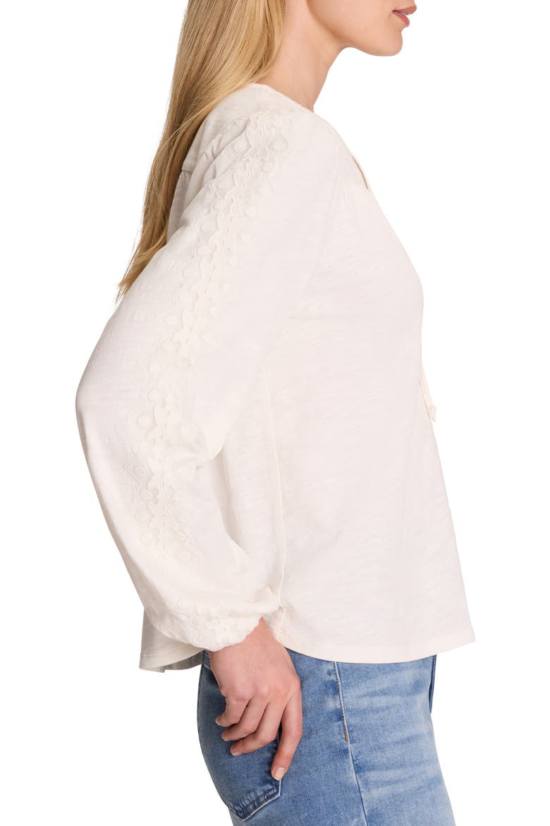 Embroidered Poet Top, Alternate, color, COCONUT