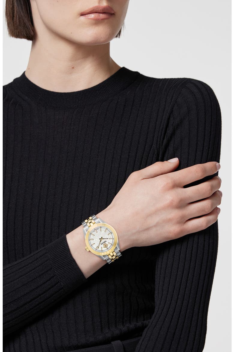 V-Code Two-Tone Bracelet Watch, 36mm, Alternate, color, TWO TONE