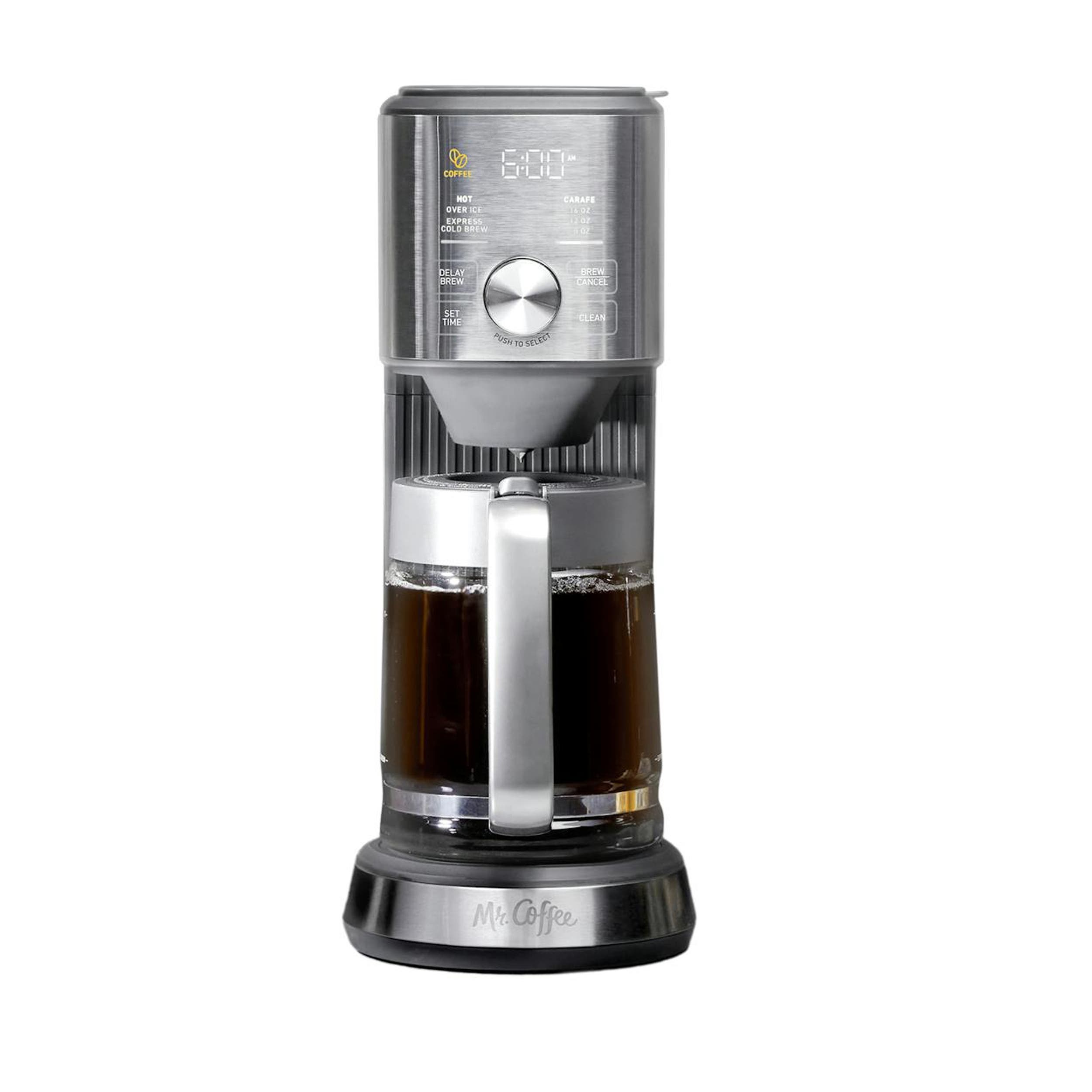 Mr. Coffee Perfect Brew Programmable 8 Cup Intelligent Coffee and Tea Brewer in Silver - Silver