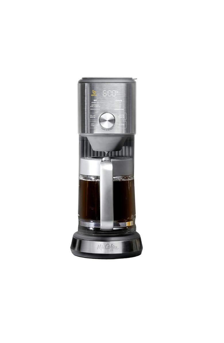 Mr. Coffee Perfect Brew Programmable 8 Cup Intelligent Coffee and Tea Brewer in Silver, Main, color, Silver