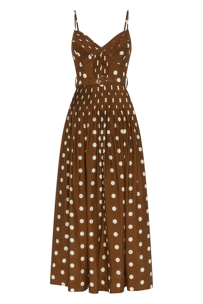 Mireille Print Dress, Alternate, color, Spice Ivory Polka Dot