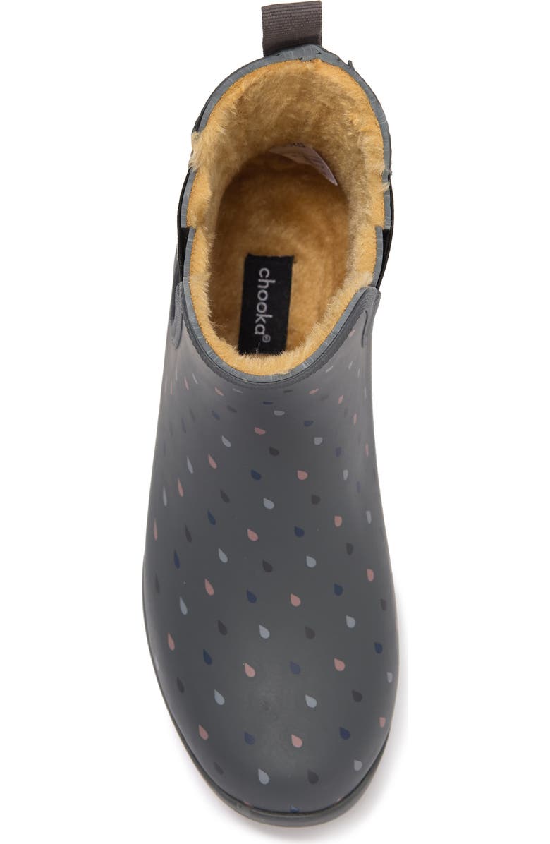 Chooka Rain Dot Eastlake Chelsea Faux Shearling Rain Boot, Alternate, color,