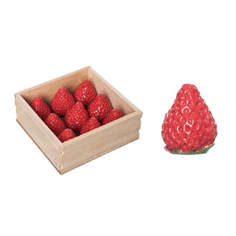 Red Spring Strawberries Display Set of 9 - Decorative Resin Figurines
