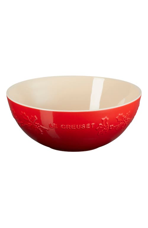 Le Creuset Holly Stoneware Bowl in Cerise 