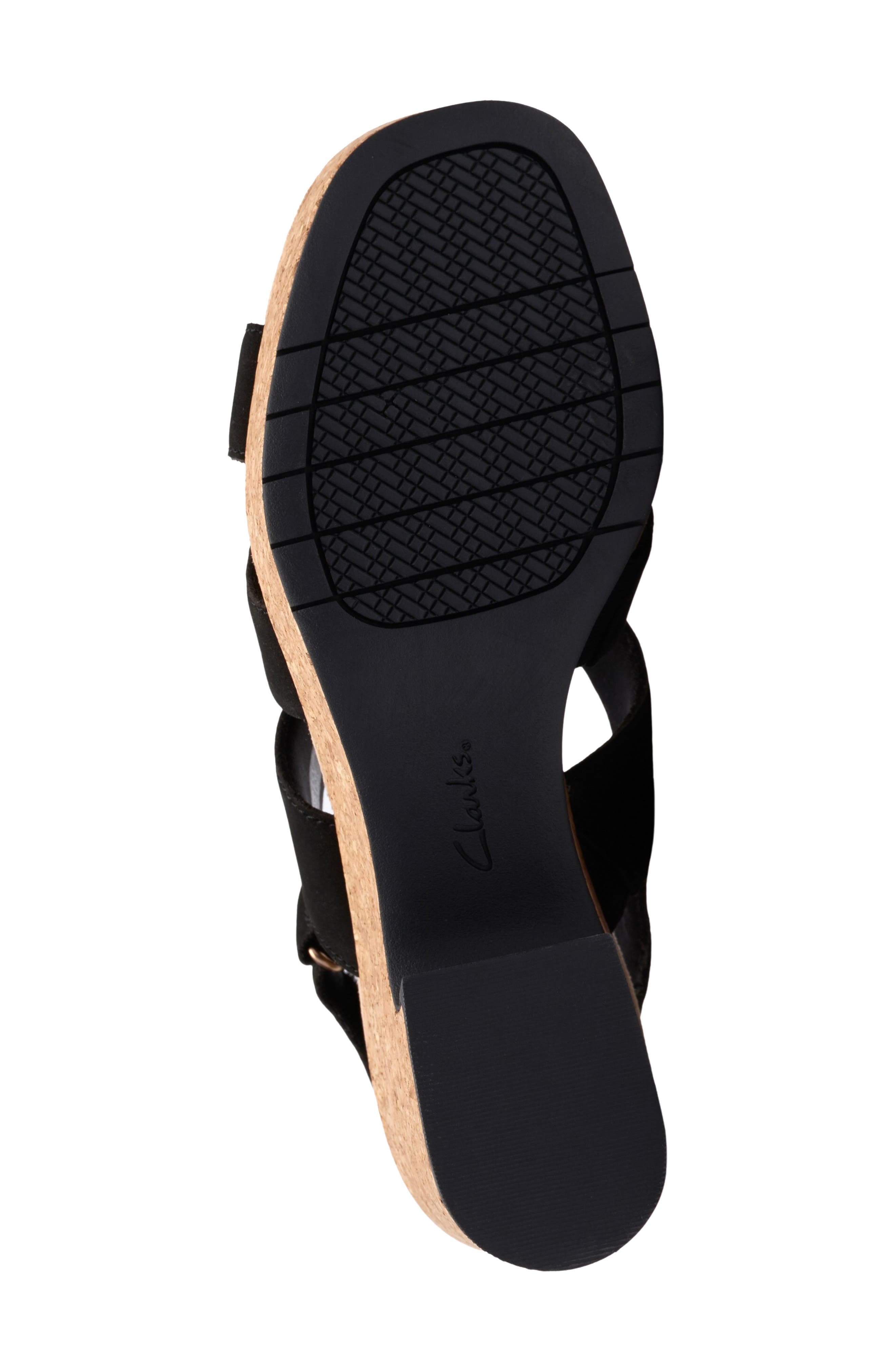 Clarks<sup>®</sup> Nerisa Grace Wedge Sandal, Alternate, color, Black Nubuck