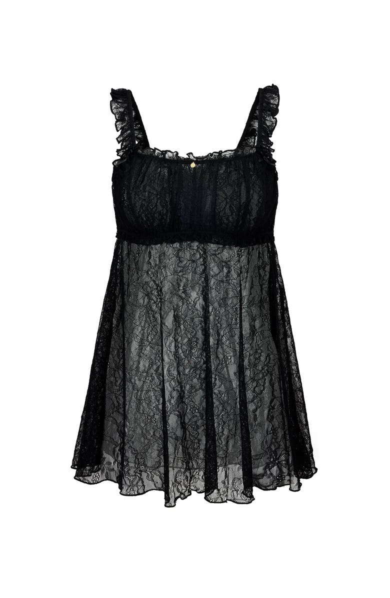 Adore Me Maddy Babydoll Lingerie, Alternate, color, Black