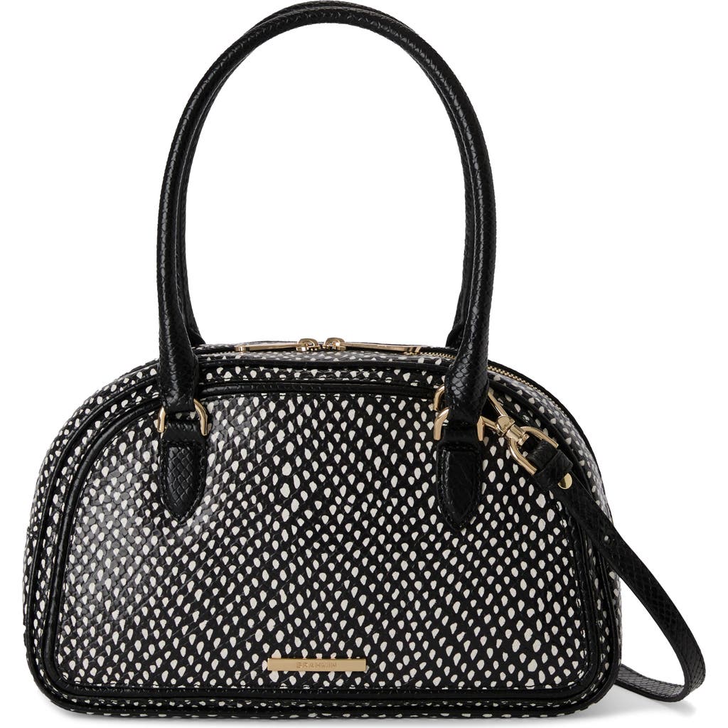 Brahmin Angie Leather Barrel Bag In Black