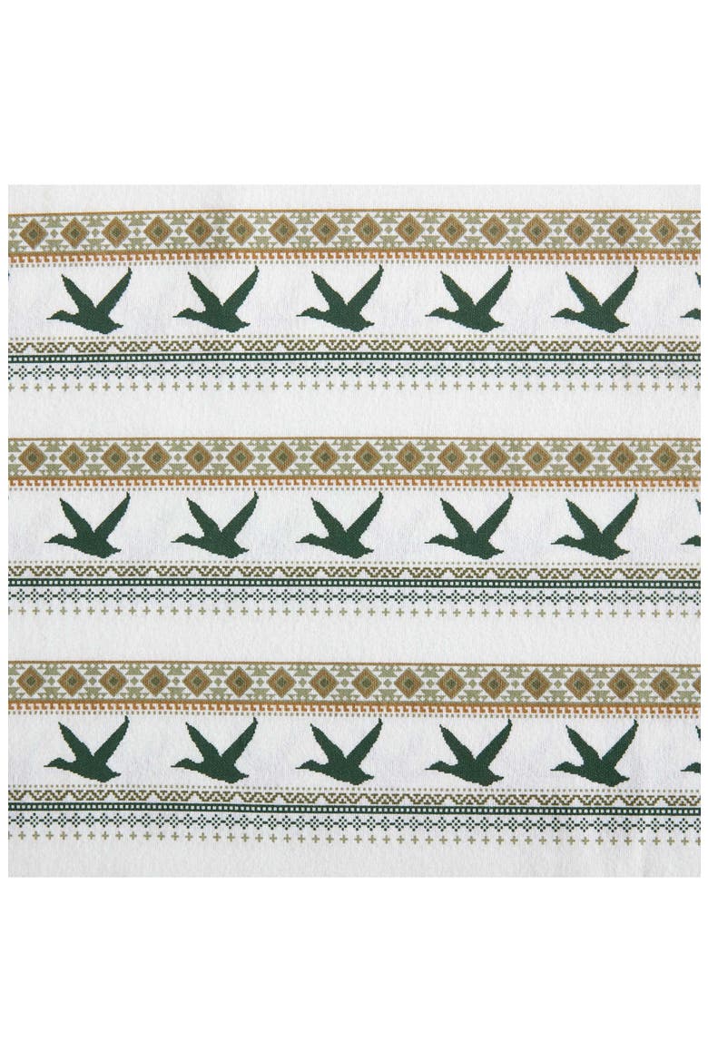 Goose Sweater Cotton Sheet Set, Alternate, color, OFF WHITE/ EVERGREEN