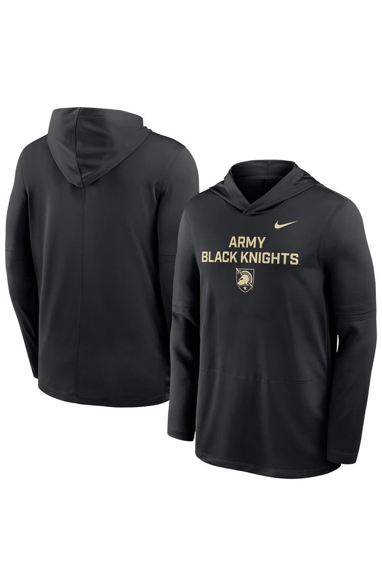 Nike Men's Nike Black Army Black Knights 2025 Sideline Dri-FIT Long Sleeve Hoodie T-Shirt, Main, color,