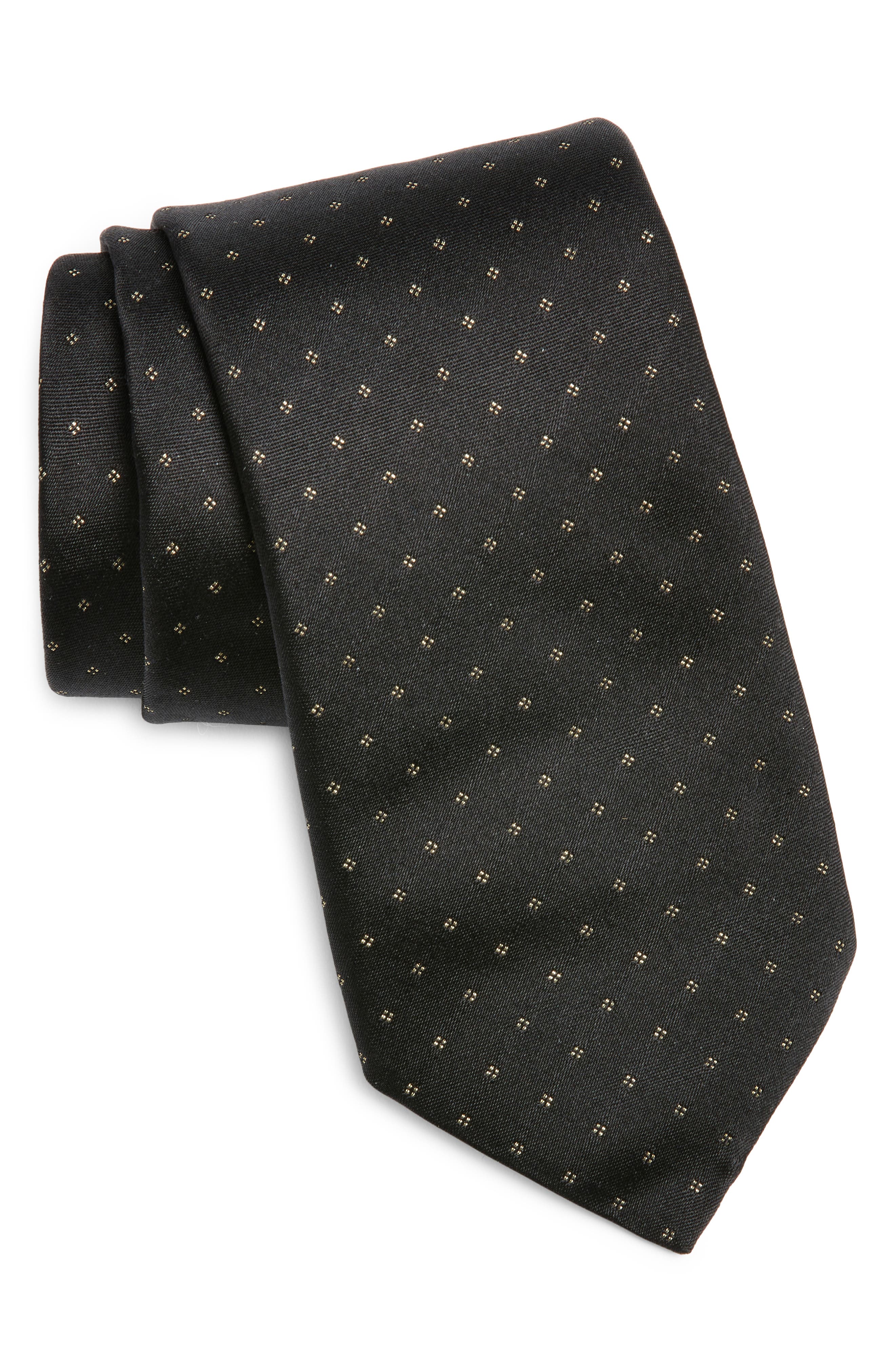 Canali Gold Microdot Silk Tie