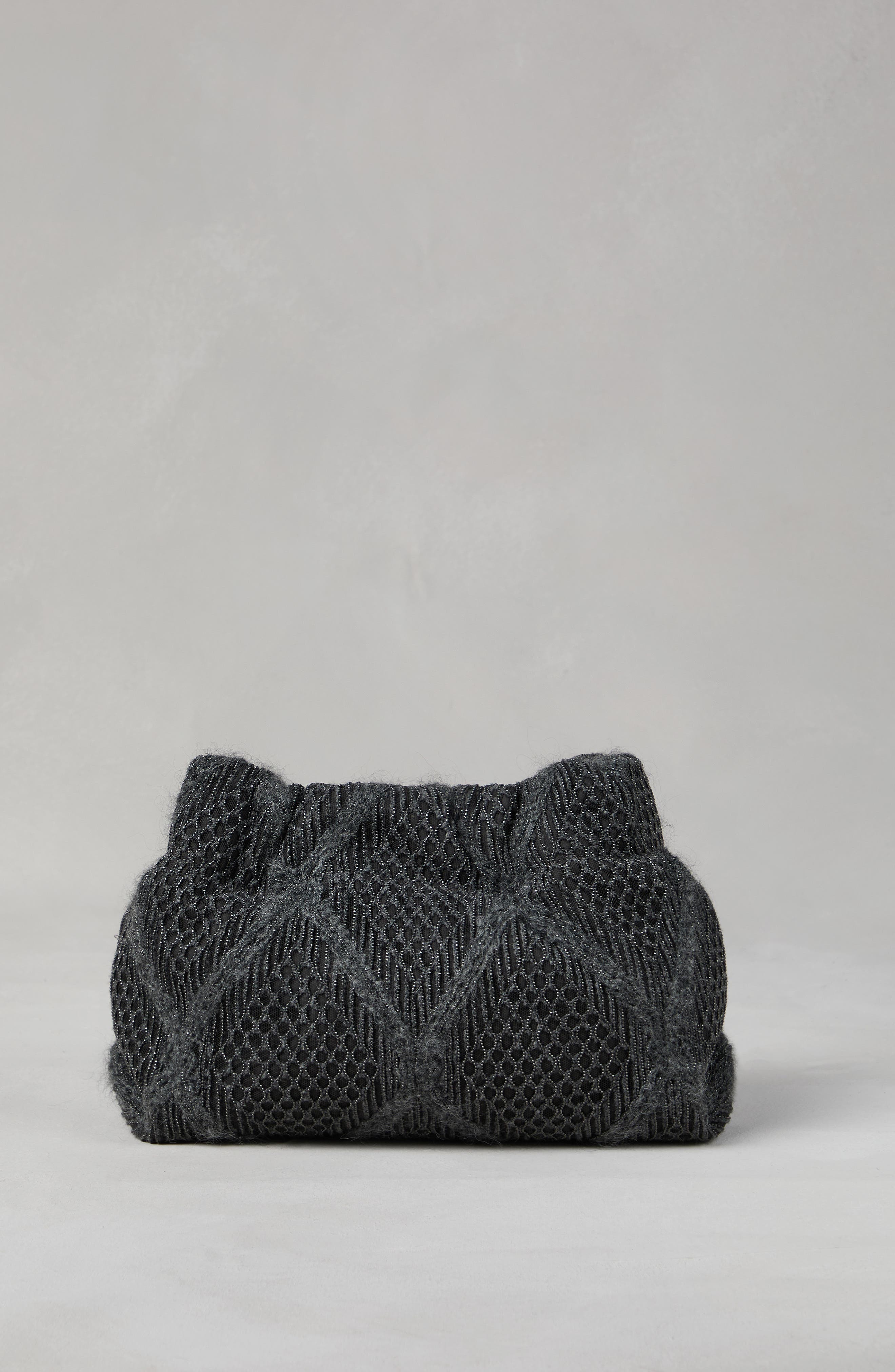 Brunello Cucinelli Precious Argyle Embroidery bag in virgin wool, mohair, cashmere and silk, Alternate, color, 