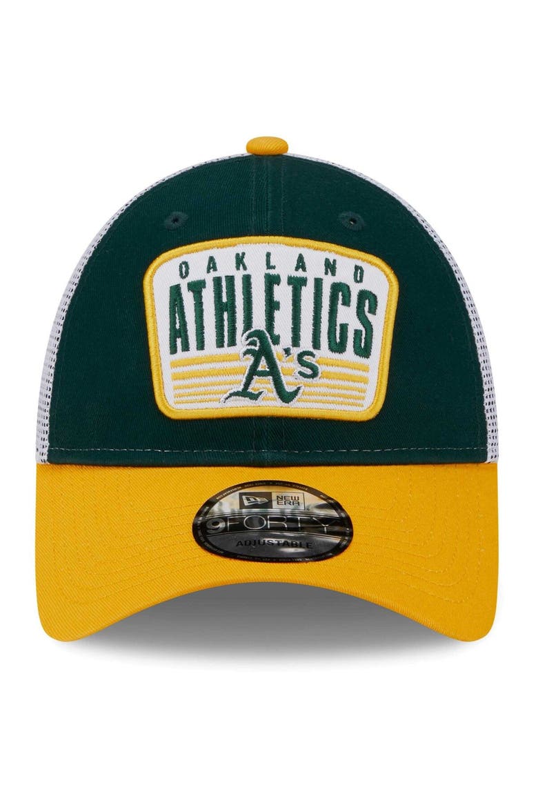 Men's New Era Green Oakland Athletics Two-Tone Patch 9FORTY Snapback Hat, Alternate, color, Green