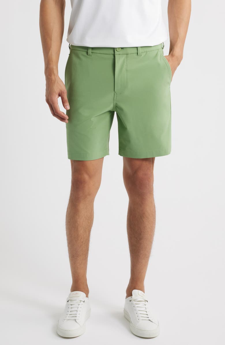Mizzen+Main Helmsman Flat Front Performance Golf Shorts, Main, color, Leaf