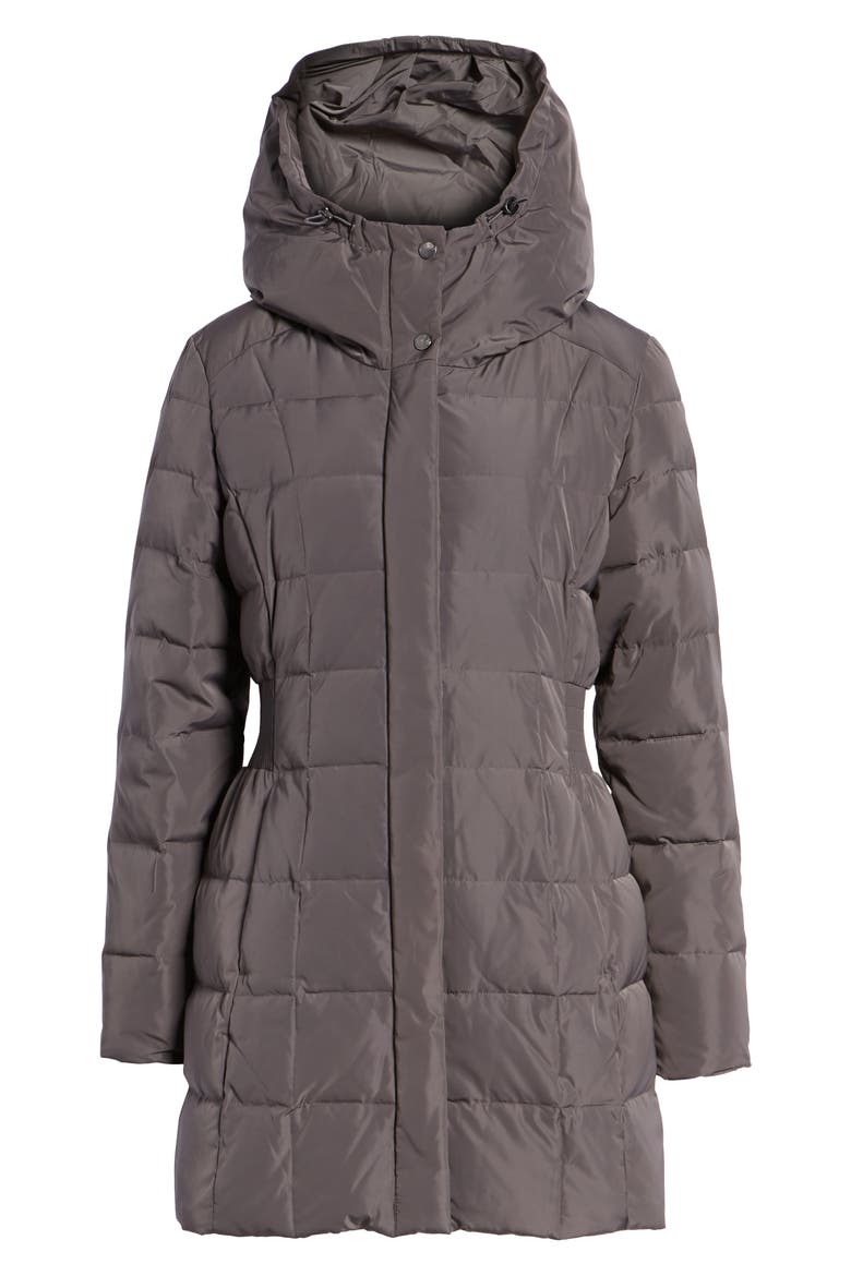 Cole Haan Hooded Down & Feather Jacket, Alternate, color, CARBON