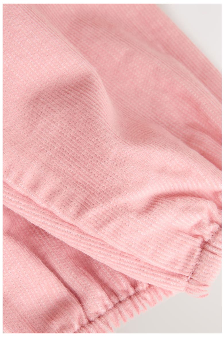 Corduroy Button Dress & Tights Set, Alternate, color, PINK