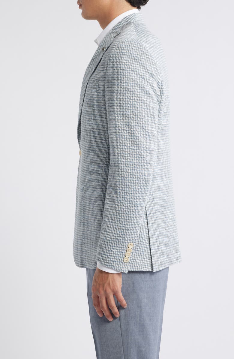 Jack Victor Hampton Houndstooth Knit Linen Sport Coat, Alternate, color, Light Blue