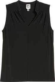 Anne Klein Pleat Shoulder Sleeveless Top