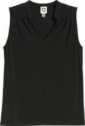 Anne Klein Pleat Shoulder Sleeveless Top