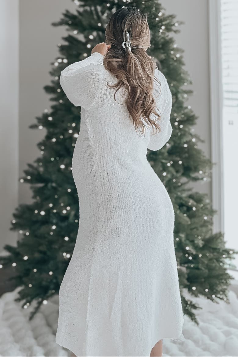 Turtleneck Bell Sleeve Sweater Dress, Alternate, color, Ivory