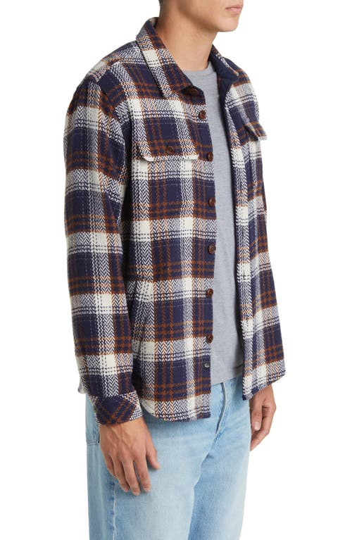 Rails Men's Berkshire Herringbone Plaid Button-front Shirt Jacket In Navy Umber Cream