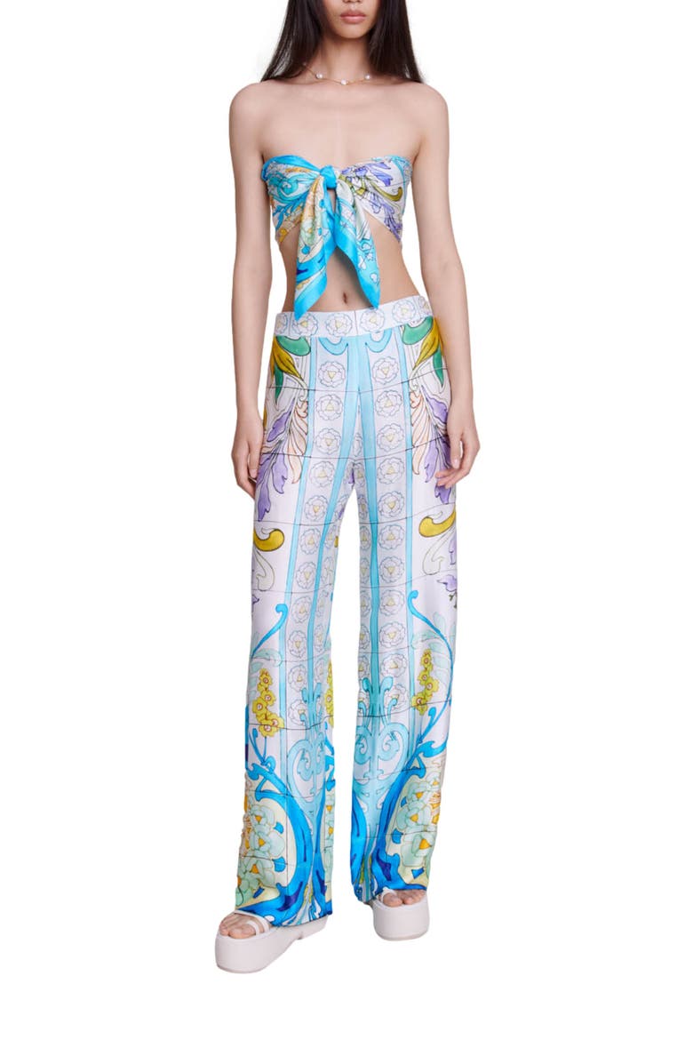 Pezaique Wide Leg Pants, Alternate, color, BLUE PRINT MOZAIC
