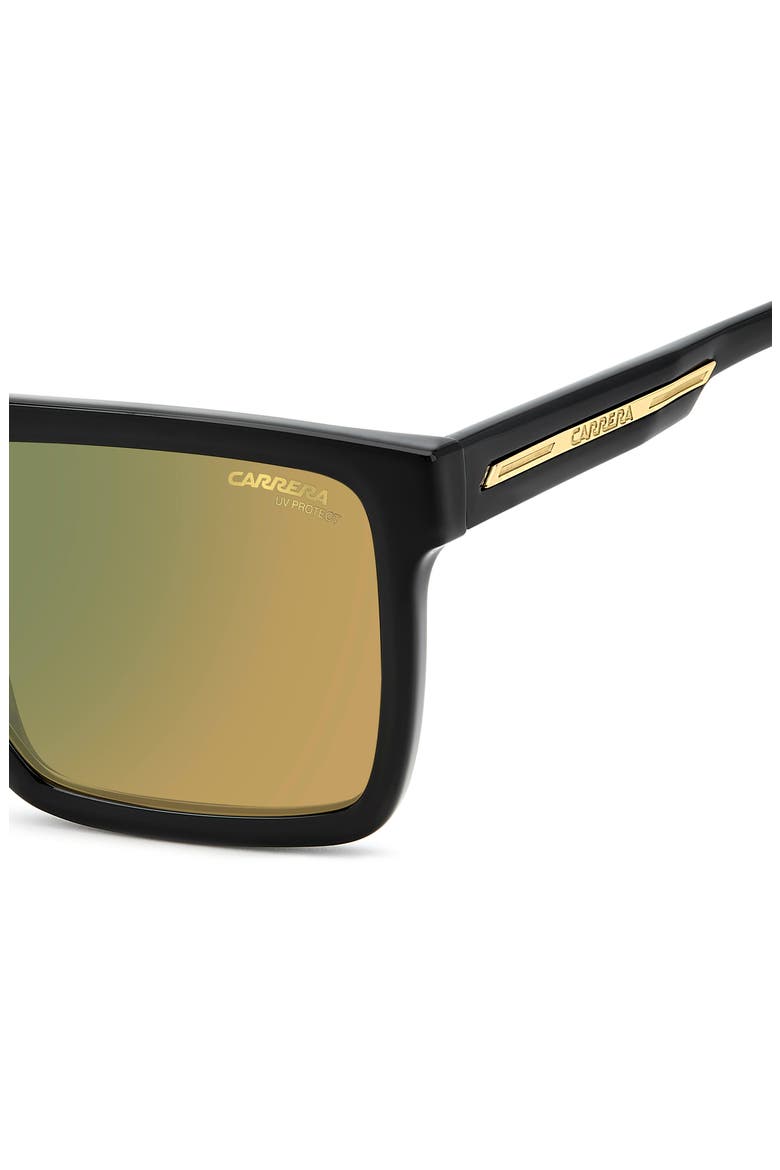 Victory 58mm Rectangular Flat Top Sunglasses, Alternate, color, BLACK YELLOW
