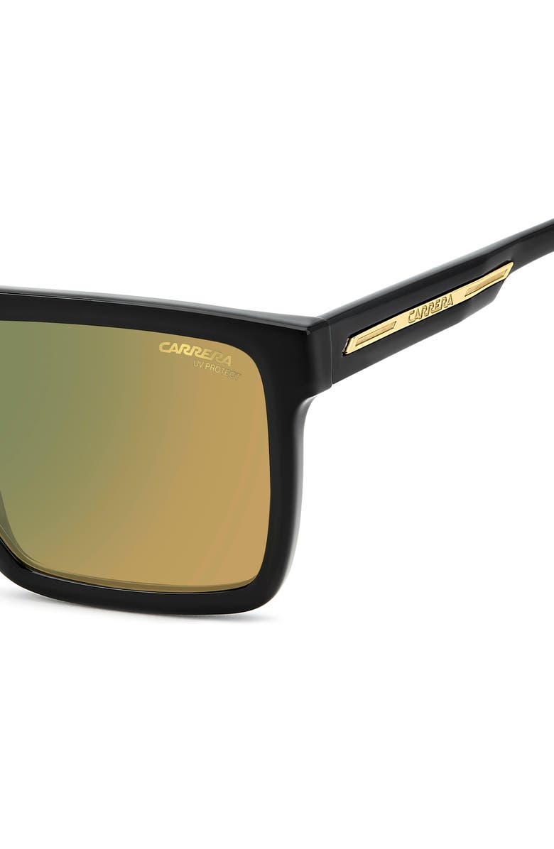 Carrera Eyewear Victory 58mm Rectangular Flat Top Sunglasses, Alternate, color, Black Yellow