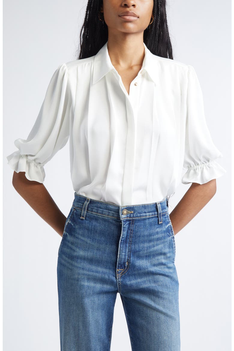 Amira Button Front Woven Shirt, Main, color, IVORY