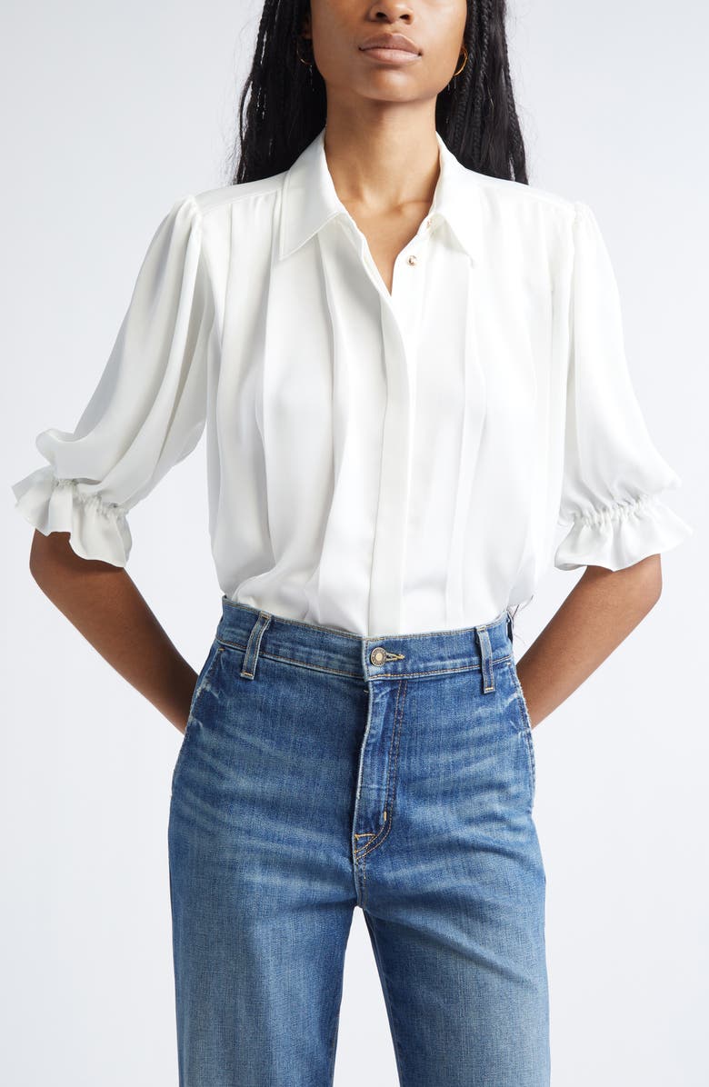 Ramy Brook Amira Button Front Woven Shirt, Main, color, Ivory