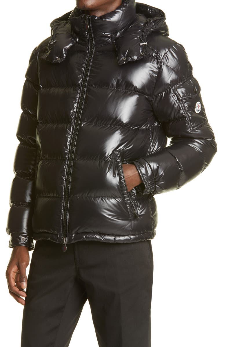 Moncler Maya Lacquered Down Jacket, Alternate, color,