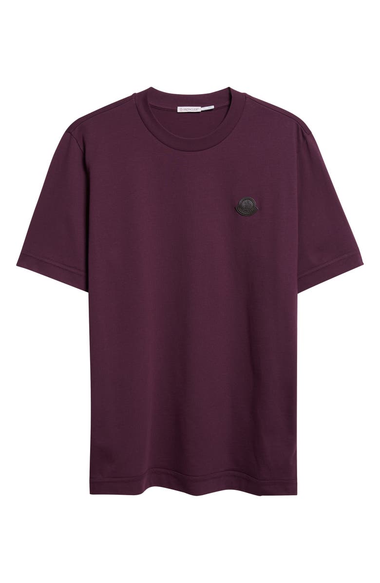 Moncler Leather Logo Patch Cotton T-Shirt, Alternate, color, Potent Purple
