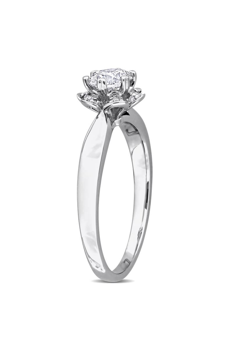 Julianna B. 1/2 ctw Lab-Grown Diamond Flower Ring 18k, Alternate, color, White Gold