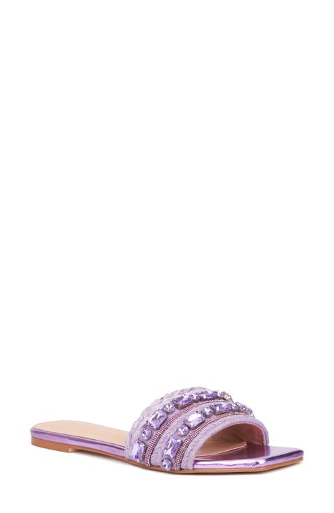 Miya Crystal Embellished Slide Sandal (Women)