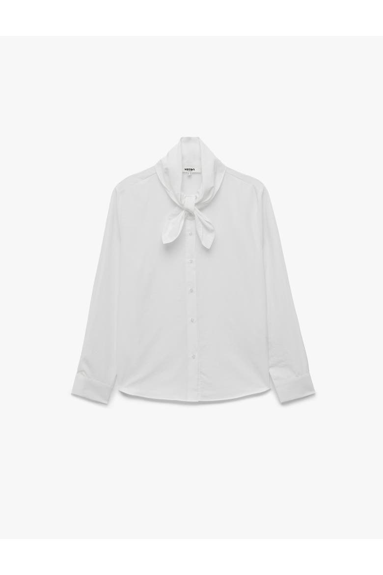 Scarf Neck Shirt, Alternate, color, OFF WHITE