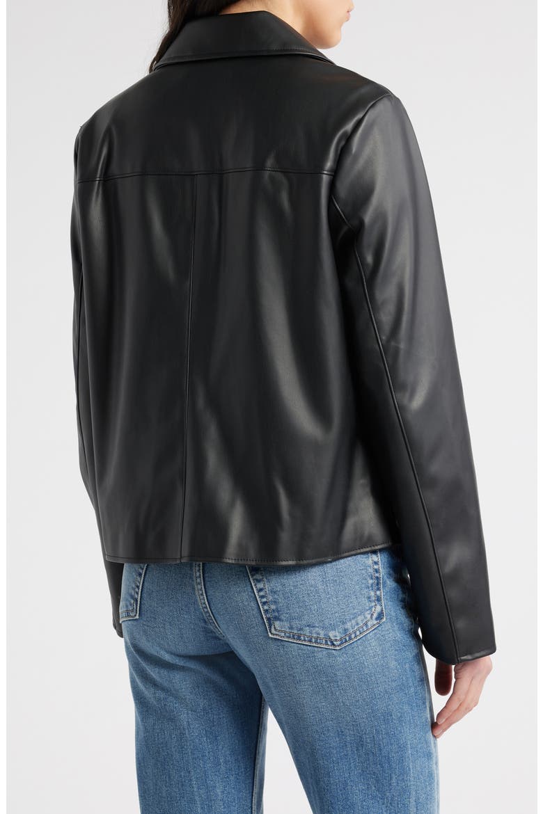 Faux Leather Swing Jacket, Alternate, color, BLACK/ BLACK