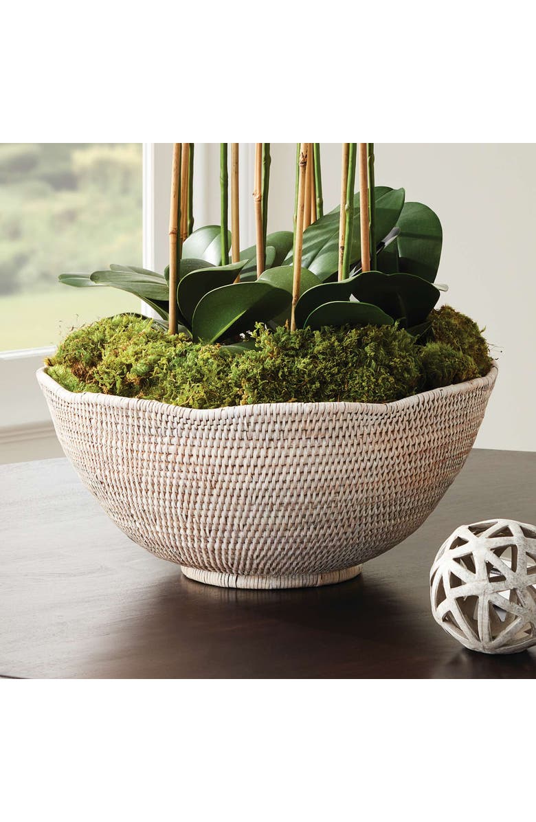 Napa Home & Garden Burma Rattan Scalloped Edge Bowl Large, Alternate, color, White