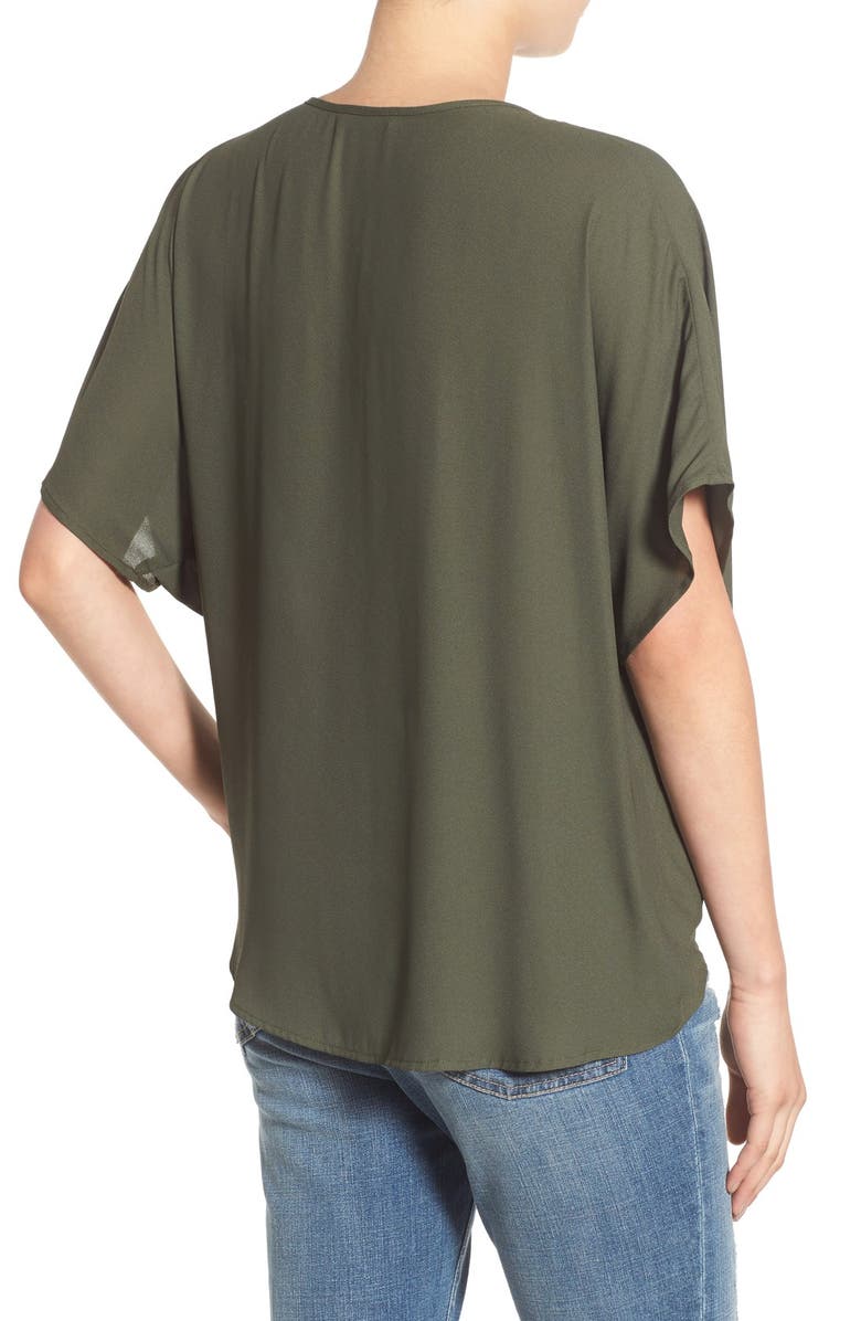 All in Favor Twist Front Woven Top, Alternate, color,