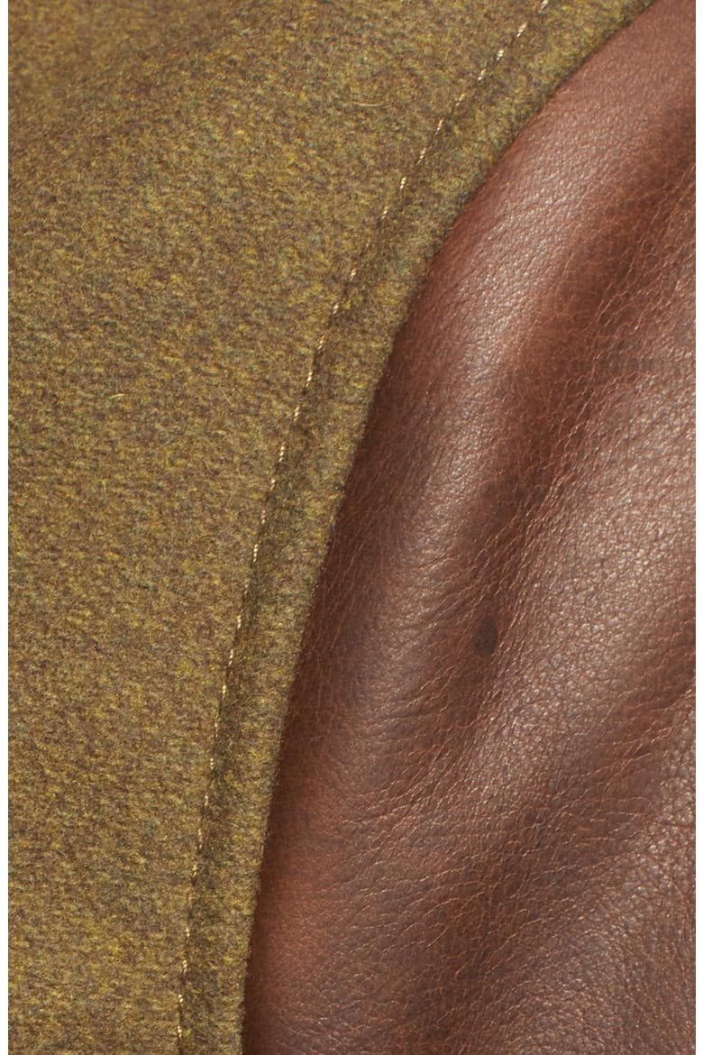 Mixed Media B-15 Flight Jacket with Genuine Shearling Collar, Alternate, color, OLIVE
