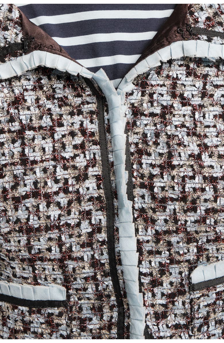 Frances Valentine Jessie Jacket Deco Tweed Poly Lurex, Alternate, color, Light Blue/Gold/Multi