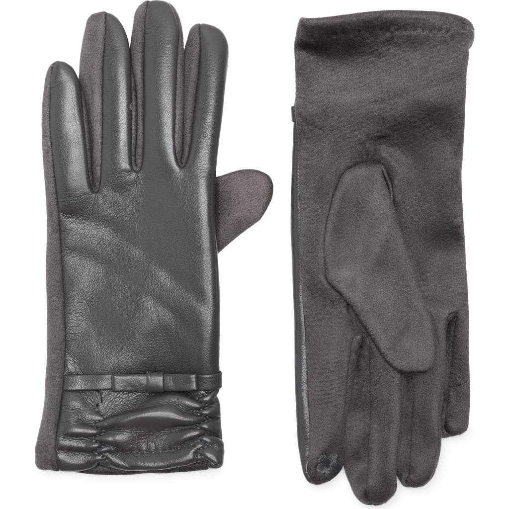 Ted Baker London Bow Faux Leather Gloves In Gray