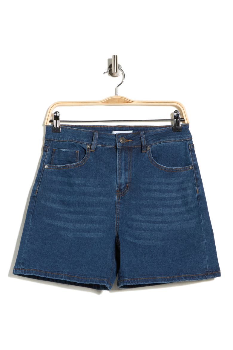 Clean Hem Denim Shorts, Alternate, color, DARK WASH
