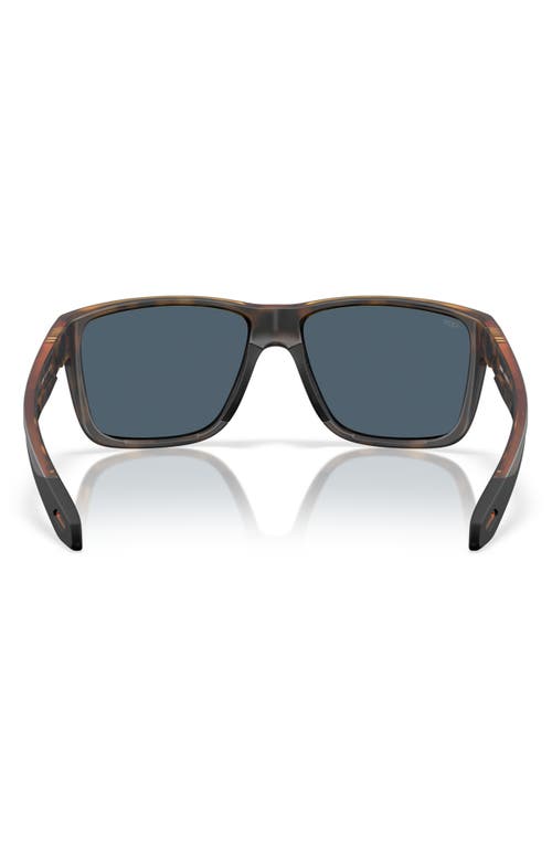 Costa Del Mar Broadbill Ii 58mm Polarized Rectangular Sunglasses In Matte Tortoise/gray 580p