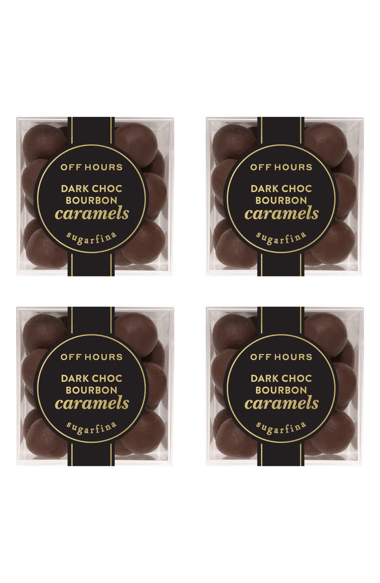 sugarfina Dark Chocolate Bourbon Caramels Set of 4 Candy Cubes, Main, color, Blue