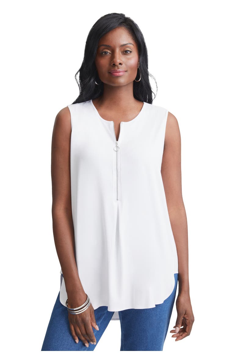 Stretch Knit Hi Low Zip Tunic, Main, color, DARK BERRY