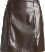 All in Favor Faux Leather Miniskirt